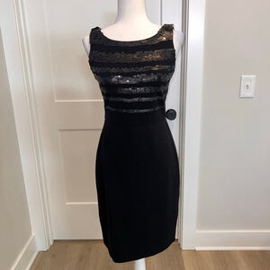 Jason Wu Black Jersey sequin sheath dress
